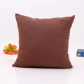 Minimalist square dark brown brushed pillow cover with dry flowers on white background - With High Elastic Insert / Coffee