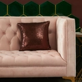 Sparkling bronze sequin decorative pillow case on luxury velvet sofa for home decor - Small Pillow Case Only / Coffee