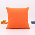 Modern square brushed fabric cushion cover in bright solid orange for sofa decor - With High Elastic Insert / Orange Red