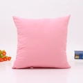Minimalist pink square throw pillow cover in soft brushed fabric for modern living rooms - With High Elastic Insert / Pink