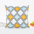 Federa in finta seta con motivo geometrico marocchino giallo e azzurro cielo - 45*45cm (Con imbottitura in TNT da 400g) / Geometric