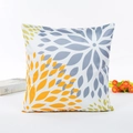 Kissenbezug aus Kunstseide mit abstraktem geometrischem Muster in Orange und Grau - 45*45cm (Einschließlich 400g Vlieskern) / Grau Orange Gelbe Abstrakte Radiale Blütenblätter (Stil 2)