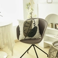 Fodera per cuscino stile nordico con foglia ricamata verde su sedia marrone moderna - 45x45 / Foglia Ricamata 3D