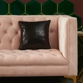 Square black sequin pillow cover on a pink velvet sofa with green tile background - Black / 40*40cm (No Core)