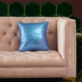 Royal blue sequin square throw pillow cover on a pink sofa for Christmas home decor - Sky Blue / 40*40cm (No Core)