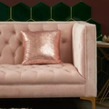 Rose gold sequined throw pillow case on pink velvet sofa with elegant tiled background - Rose Gold / 40*40cm (No Core)