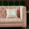 Chameleon sequins pillow case in pearlescent white and pink on a pink velvet sofa - AB White / 40*40cm (No Core)