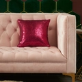 Magenta sequin decorative pillow case shown on a pink velvet sofa for home decor - Fuschia / 40*40cm (No Core)