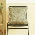 Moderne geometrische jacquard kussensloop in metallic grijsgroen voor de bank - 45x45cm Met Niet-geweven Kern / Serene Grijs