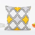 Housse de coussin en imitation soie avec motif géométrique marocain jaune et gris - Style Quatrefoil Marocain (Style 3) / Avec Insert Non-tissé