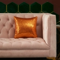 Sparkling orange sequin throw pillow cover placed on a luxury velvet sofa for decor - Orange / 40*40cm (No Core)