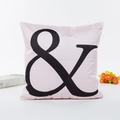 Pink satin pillowcase with black ampersand pattern and silky smooth texture - Character Print (Style 5) / No Insert