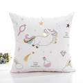 Witte vierkante kussenhoes met gouden eenhoorn en 'You Are Magical' tekstprint - Met Vulling / Stijl Drie - Witte Magische Eenhoorn