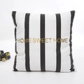 Federa per cuscino a righe bianche e nere con scritta Home Sweet Home in oro - Con Anima in Cotone / Stile Casa Dolce Casa (4)