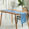 Elegant blue sequin table runner for modern party decor on wooden dining table - 33*180cm / Blue
