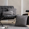 Modern grey chenille throw pillow covers with textured wave geometric patterns in three sizes - Rectangular Without Core / Dark Gray