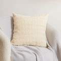 Federa per cuscino in velluto a coste beige con trama a chicchi sul divano - Con Nucleo in Tessuto Non Tessuto da 400g / Beige