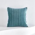 Βελούδινη θήκη μαξιλαριού σε πετρόλ χρώμα με κομψές κάθετες πτυχές και μίνιμαλ αισθητική - Λίμνη Πράσινο / 45*45 (Χωρίς Εσωτερικό)