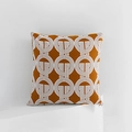 Fodera per cuscino color caramello con motivo geometrico bianco e cerniera invisibile - 45x45 con Anima 400g / Anello