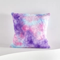 Tie-dye λούτρινη θήκη μαξιλαριού σε μωβ και ροζ αποχρώσεις με απαλή υφή απομίμησης γούνας - 45*45cm (Με Πυρήνα Υψηλής Ελαστικότητας από Βουρτσισμένο Ύφασμα 500g) / Ονειρικό Μοβ