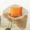 Solid orange square dutch velvet throw pillow case on golden mesh chair - Square With Insert / Orange