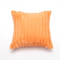 Helder oranje vierkant pluche kussen met luxe lange kunstvacht en verticale strepen - 45*45mm / Zonder Kussen / Oranje