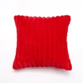 Rood pluche vierkant kussen met dikke strepen van imitatiebont voor luxe decoratie - 45*45mm / Zonder Kussen / Rood