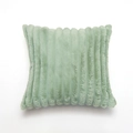 Saliegroene pluche kussensloop met brede strepen en zachte imitatiebonttextuur voor de bank - 45*45mm / Zonder Kussen / Bonengroen