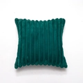 Thick dark green plush pillow with soft vertical stripe texture for sofa decor - Dark Green