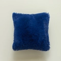Royal blue long pile faux fur pillow cover with soft plush texture for home sofa decor - Cover Only (43x43cm) / Sapphire Blue