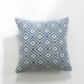 Fodera per cuscino jacquard a rombi geometrici blu navy e crema con cerniera - 45*45cm (Senza anima) / Rombo