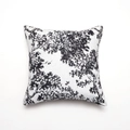 Chenille jacquard kussenhoes met zwart-wit inkt bospatroon voor de bank - 45*45 (zonder kern) / Zwart