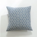 Federa per cuscino quadrata in cotone blu e bianco con motivo jacquard geometrico - 45*45cm (Senza anima) / Esagono