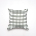 Housse de coussin carrée avec motif à carreaux vert et blanc en toile de coton - 45*45cm (Avec Insert Non-Tissé 400g) / Petit Quadrillage