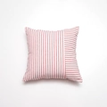 Fodera per cuscino quadrata con design patchwork a righe rosse e bianche in morbido tessuto - 45x45cm (Solo Fodera) / Rosso