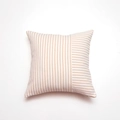 Fodera per cuscino quadrata beige con strisce marroni e design patchwork in misto cotone - 45x45cm (Solo Fodera) / Cachi