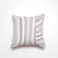 Fodera per cuscino quadrata beige con strisce blu navy in morbido misto cotone - 45x45cm (Solo Fodera) / Nero