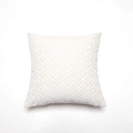 Beigefarbener Kissenbezug aus Chenille mit 3D-Blattmuster im French-Cream-Stil - 45*45 (Ohne Kern) / Französisches Creme-Blatt