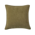Housse de coussin moderne en chenille vert olive avec motif à chevrons texturé - 45x45 (Avec Cœur Haute Élasticité 500g) / vert olive