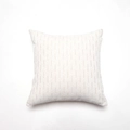 Creme Chenille Kissenbezug quadratisch mit 3D-Struktur und geometrischem Blattmuster - 45*45 (Ohne Kern) / Geometrisches Quadrat