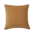 Housse de coussin en chenille gingembre avec motif à chevrons et bord à bride - Style Rectangulaire Avec Insert / Jaune Gingembre