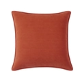 Housse de coussin chenille rouge brique avec motif à chevrons et bordure soignée - 45*45 (sans noyau) / Orange Rouille