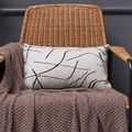 Nordic bouclé pillow cover with black abstract lines on white textured fabric - 30*50 / Line Geometric (No Insert)