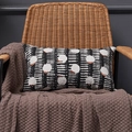 Rectangular lumbar pillow cover with black white geometric dots on a rattan chair - 30*50 / Orange Pattern (No Insert)
