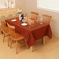 Mantel moderno a cuadros rojos y negros con diseño rectangular para mesa de comedor clásica - 60*60cm / Naranja Negro