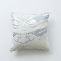 Grijze marmerpatroon jacquard kussenhoes met luxe bies voor woonkamer bank decor - Alleen Kussenhoes / Grijs Wit Stuifzand