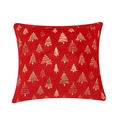 Rode kerstkussensloop met gouden kerstboombedrukking voor een feestelijk interieur - 30*50 (Met Vulling) / Kerstrood
