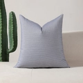 Square decorative pillow cover featuring modern blue and white horizontal stripes - Rectangular Spec (30x50) / Navy Striped