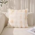 Federa per cuscino in finta pelliccia di coniglio peluche tie-dye giallo e bianco - 45x45cm (Con Anima in TNT da 400g) / Bianco Melange