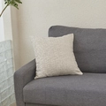 Federa per cuscino moderna in lana d'agnello bianco crema con motivo geometrico a rilievo - 45*45cm (Con Nucleo in TNT da 400g) / Strisce Geometriche